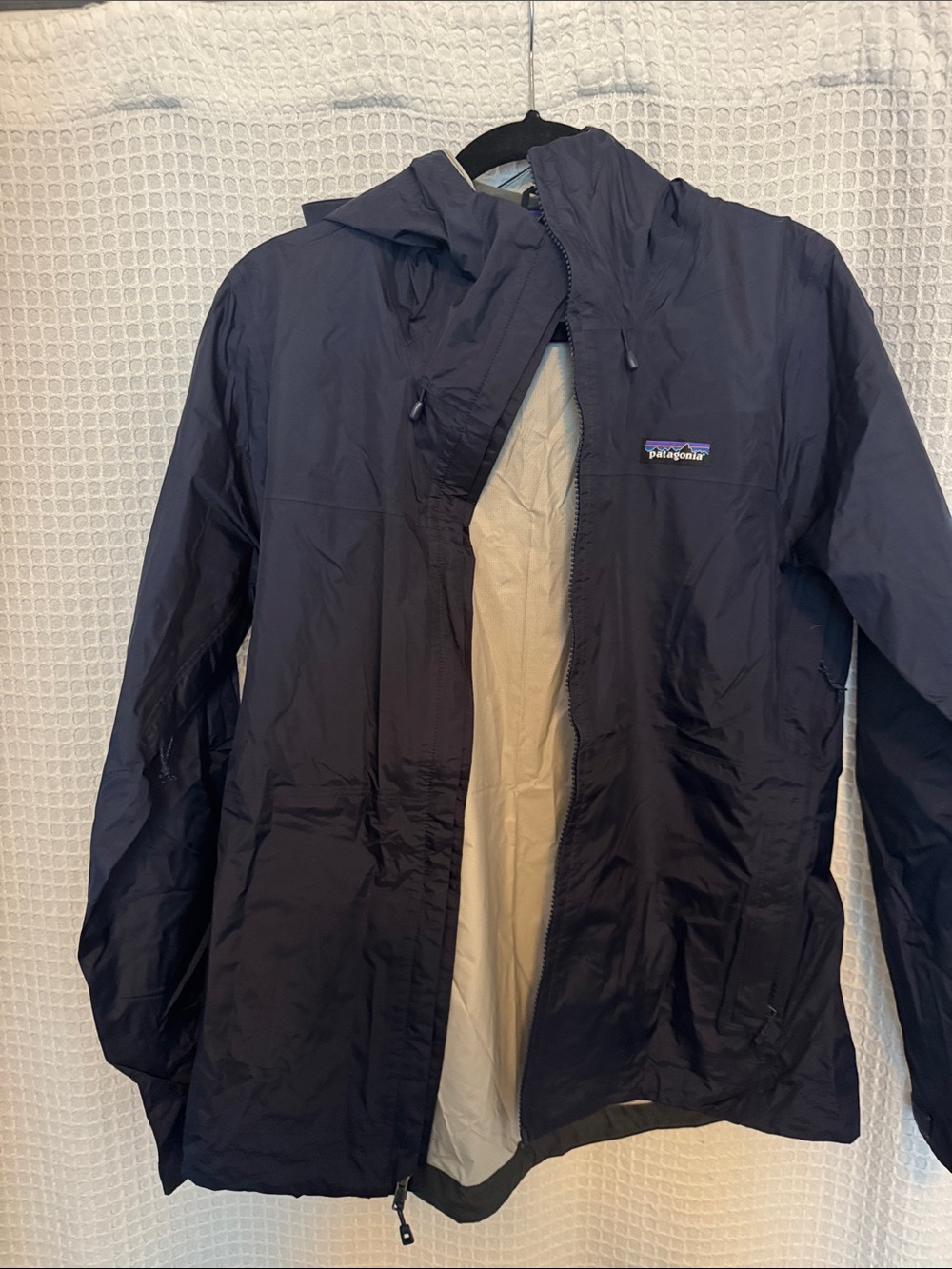 Patagonia Women's Dark Navy Hooded Rain Jacket